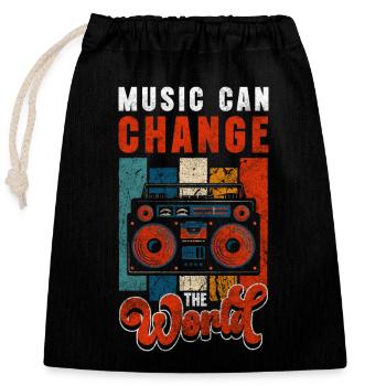 Music Music School Orchestra - Closable cotton gift bag (25x30cm) - black - Front