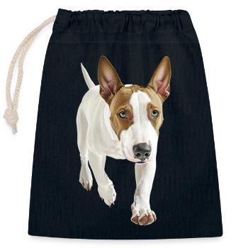 Bullterrier - Verschließbarer Geschenkbeutel aus Baumwolle (25x30cm) - Navy - Vorne
