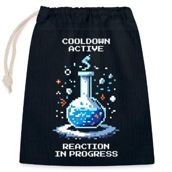 Temps de recharge actif – réaction en cours | Chimie - Sac cadeau en coton avec cordon (25 x 30 cm) - bleu marine - Devant