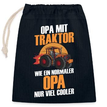 Landwirt Bauernhof Farmer Bauer Opa Großvater Trak - Verschließbarer Geschenkbeutel aus Baumwolle (25x30cm) - Navy - Vorne