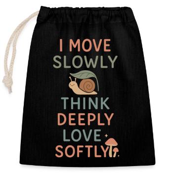 Neurodivergent introvert - Closable cotton gift bag (25x30cm) - black - Front