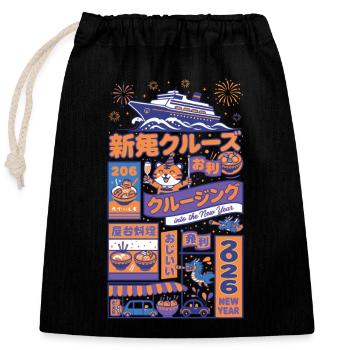Into The New Year Cruise 2026 Experience - Closable cotton gift bag (25x30cm) - black - Front