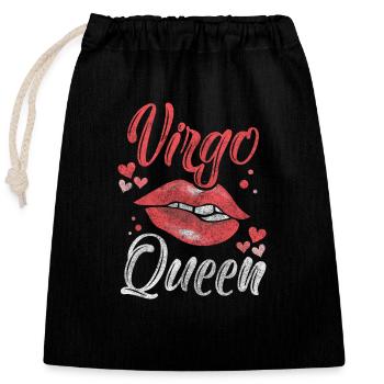 Zodiaque Septembre Astrologie - Sac cadeau en coton avec cordon (25 x 30 cm) - noir - Devant