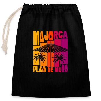 Majorque Playa de Muro - Sac cadeau en coton avec cordon (25 x 30 cm) - noir - Devant