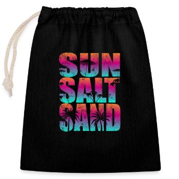 Sel de soleil Sable - Sac cadeau en coton avec cordon (25 x 30 cm) - noir - Devant