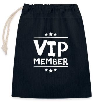 Membre VIP - Sac cadeau en coton avec cordon (25 x 30 cm) - bleu marine - Devant