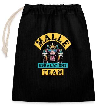 Malle Eskalations Team Mallorca - Verschließbarer Geschenkbeutel aus Baumwolle (25x30cm) - Schwarz - Vorne