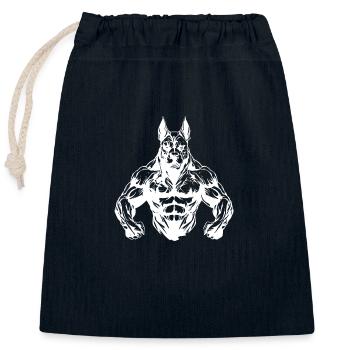 Musculation canine - Sac cadeau en coton avec cordon (25 x 30 cm) - bleu marine - Devant