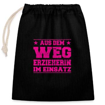 Éducateur en Action Design - Sac cadeau en coton avec cordon (25 x 30 cm) - noir - Devant