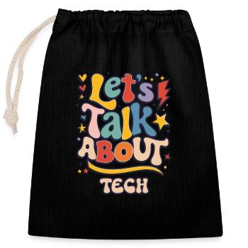 Parlons du design des passionnés de technologie - Sac cadeau en coton avec cordon (25 x 30 cm) - noir - Devant