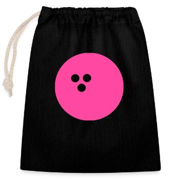 Boule de bowling, Bowling - Sac cadeau en coton avec cordon (25 x 30 cm) - noir - Devant
