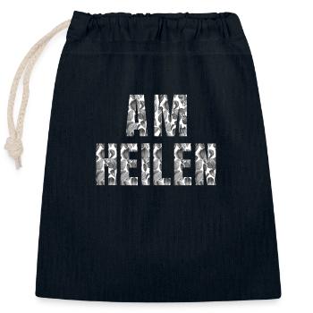 Am heilen - Shirt - Verschließbarer Geschenkbeutel aus Baumwolle (25x30cm) - Navy - Vorne