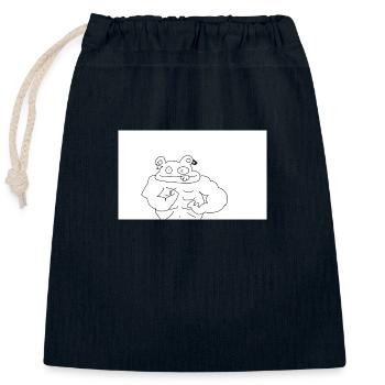 File important - Sac cadeau en coton avec cordon (25 x 30 cm) - bleu marine - Devant