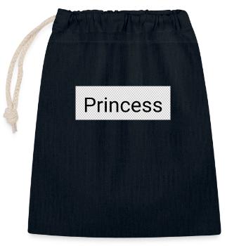 Princesse - Sac cadeau en coton avec cordon (25 x 30 cm) - bleu marine - Devant