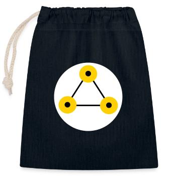 Dreieckiges Schild - Verschließbarer Geschenkbeutel aus Baumwolle (25x30cm) - Navy - Vorne