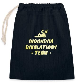 Indonesia Escalation - Closable cotton gift bag (25x30cm) - navy - Front
