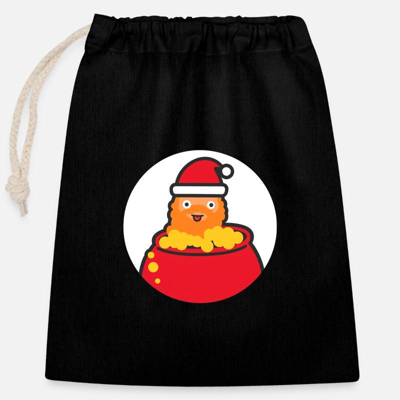 Badge Ginger_cs2 sur le thème de Noël ! - Sac cadeau en coton avec cordon (25 x 30 cm) - noir