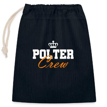Polter Crew Verlobung Hochzeit - Verschließbarer Geschenkbeutel aus Baumwolle (25x30cm) - Navy - Vorne