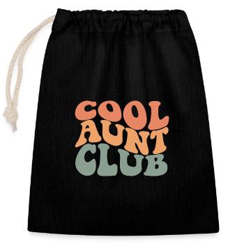 Club des tantes cool - Sac cadeau en coton avec cordon (25 x 30 cm) - noir - Devant