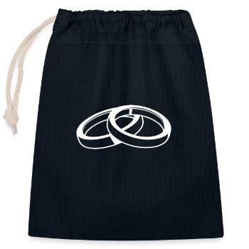 Wedding Rings Symbol - Closable cotton gift bag (25x30cm) - navy - Front