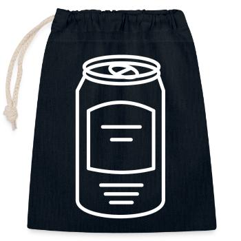 beer can - Closable cotton gift bag (25x30cm) - navy - Front