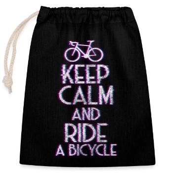 Radfahrer Fahrradfahren Radrennen - Verschließbarer Geschenkbeutel aus Baumwolle (25x30cm) - Schwarz - Vorne
