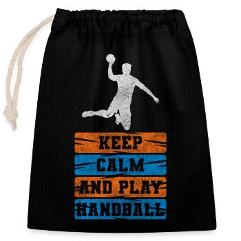 Handballer Competition Goal - Closable cotton gift bag (25x30cm) - black - Front