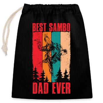 Sambo, Russie, Lutte, Artiste Martial, Sport - Sac cadeau en coton avec cordon (25 x 30 cm) - noir - Devant