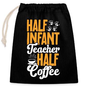 Enseignante de maternelle Éducatrice de centre de garde - Sac cadeau en coton avec cordon (25 x 30 cm) - noir - Devant