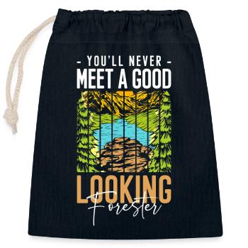 Forest Hunting Dog Hunting Environmental Protection - Closable cotton gift bag (25x30cm) - navy - Front