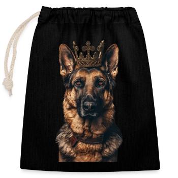 Berger allemand - Sac cadeau en coton avec cordon (25 x 30 cm) - noir - Devant