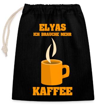 Cafe Elyas - Closable cotton gift bag (25x30cm) - black - Front