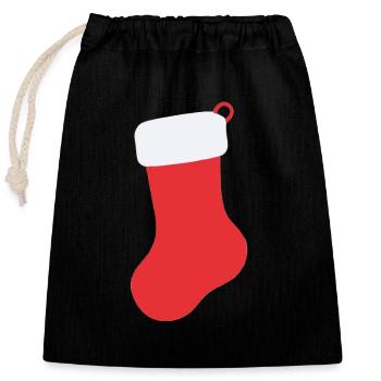 Christmas Stocking - Closable cotton gift bag (25x30cm) - black - Front