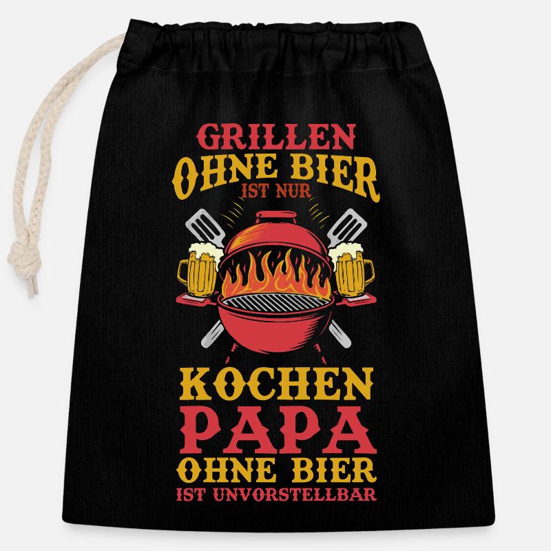 Farsdagsgave til far - Gavepose av bomull med lukkemekanisme (25x30cm) - svart