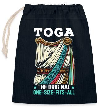 Greek Costume Party Toga - Closable cotton gift bag (25x30cm) - navy - Front