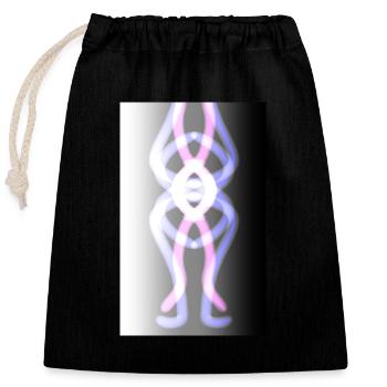 Figure, Fantaisie, Motif - Sac cadeau en coton avec cordon (25 x 30 cm) - noir - Devant