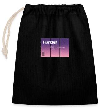 Frankfurt my Home, Données GPS - Sac cadeau en coton avec cordon (25 x 30 cm) - noir - Devant