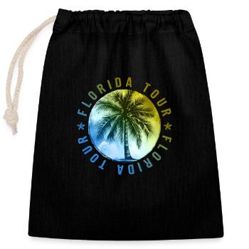 Florida Tour Urlaub - Verschließbarer Geschenkbeutel aus Baumwolle (25x30cm) - Schwarz - Vorne