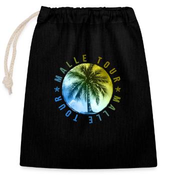 Vacances à Malle Tour - Sac cadeau en coton avec cordon (25 x 30 cm) - noir - Devant