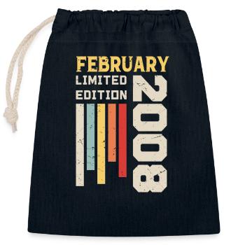 February 2008 - February 2008 Birthday Gift - Closable cotton gift bag (25x30cm) - navy - Front