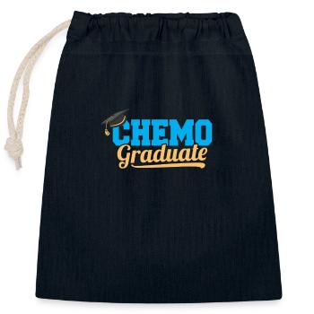 Chemo Graduates Chemotherapy Cancer Awareness - Closable cotton gift bag (25x30cm) - navy - Front