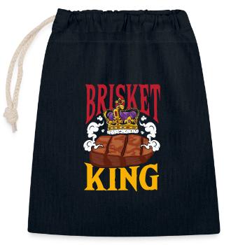 Grilled Meat Smoked Beef Meat - Closable cotton gift bag (25x30cm) - navy - Front