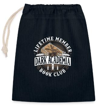 Bookworm member of the Dark Academia Book Club - Closable cotton gift bag (25x30cm) - navy - Front