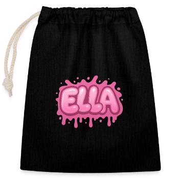 Graffiti ELLA Name Gift Ideal Printable - Closable cotton gift bag (25x30cm) - black - Front