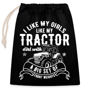 Chemise Farmer Tractors - Sac cadeau en coton avec cordon (25 x 30 cm) - noir - Devant
