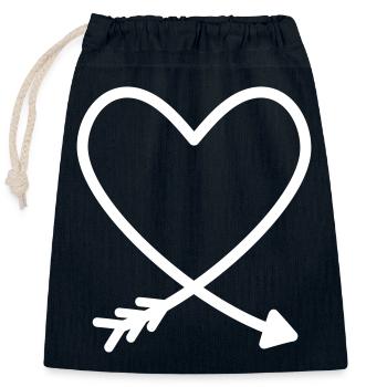 coeur flèche amour amitié force idée de cadeau - Sac cadeau en coton avec cordon (25 x 30 cm) - bleu marine - Devant