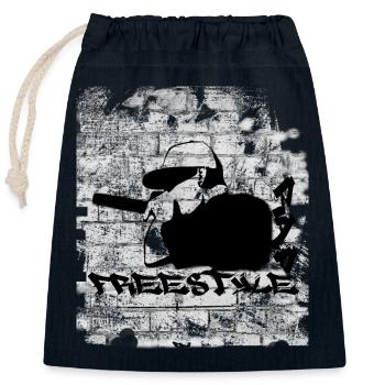 FREESTYLE RAP - Closable cotton gift bag (25x30cm) - navy - Front