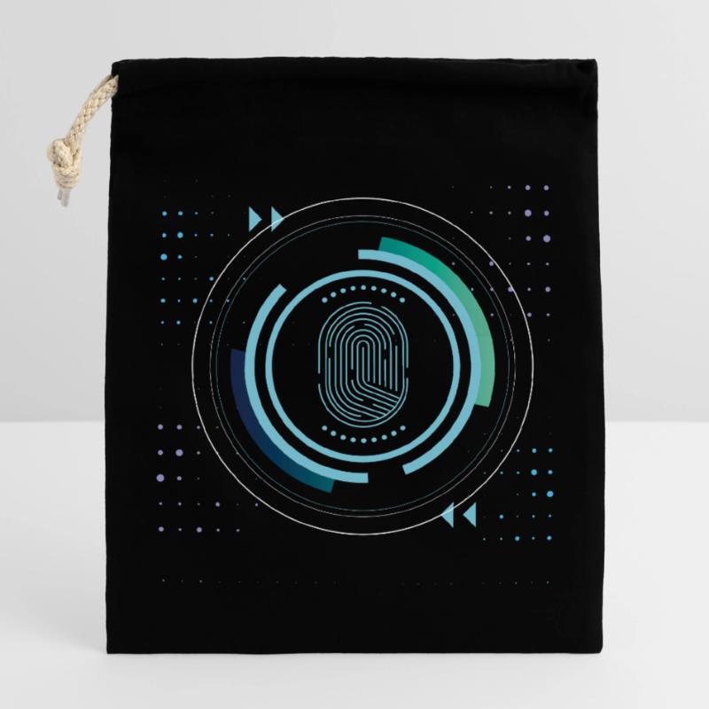 identité sécurité sécurité nerd pixel pc tech science Sac cadeau en coton avec cordon (25 x 30 cm)