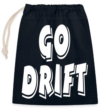 Voiture - Sac cadeau en coton avec cordon (25 x 30 cm) - bleu marine - Devant