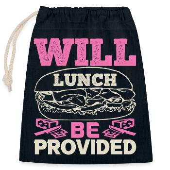 WIRD MITTAGESSEN ZUR VERFÜGUNG GESTELLT HUND - Verschließbarer Geschenkbeutel aus Baumwolle (25x30cm) - Navy - Vorne